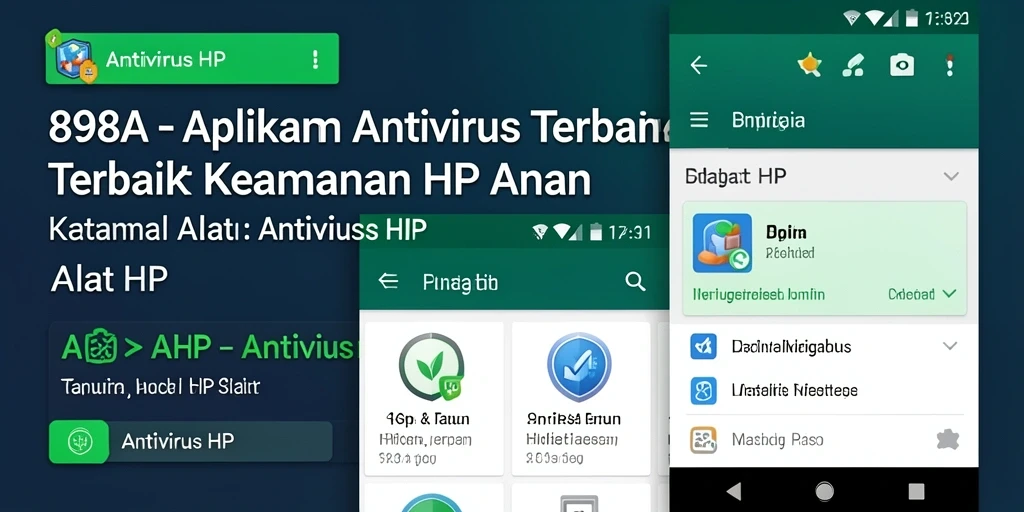 Tampilan antarmuka aplikasi Antivirus HP 898A yang modern dan intuitif.