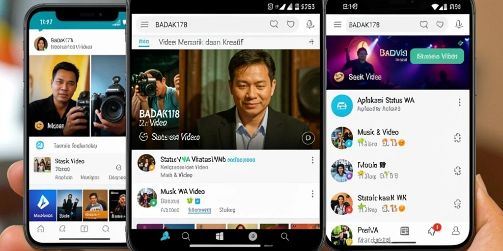 Antarmuka sederhana dan menarik dari BADAK178 untuk membuat Status WA Video.