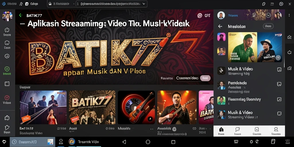 Antarmuka pengguna BATIK77 yang menarik dan mudah digunakan.