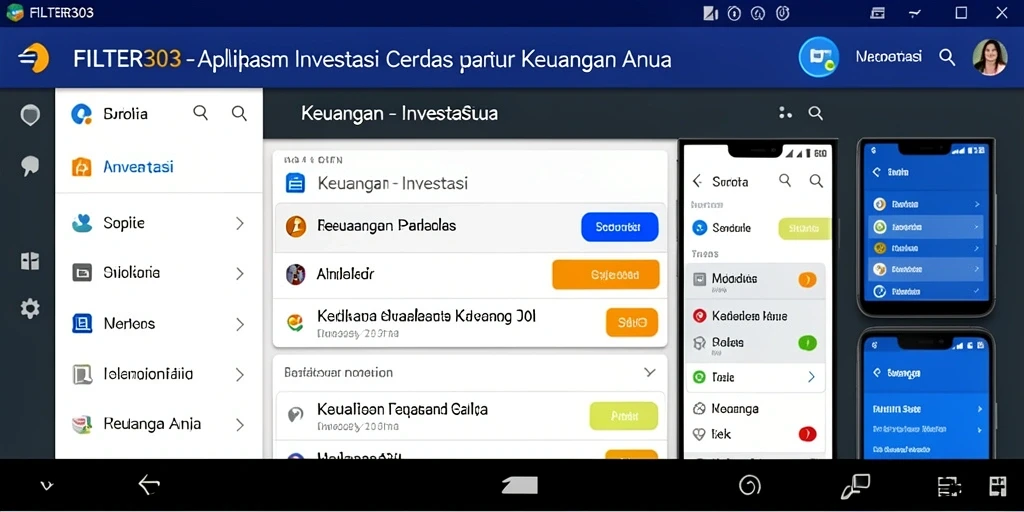 Tampilan antarmuka user-friendly FILTER303 dengan fitur investasi lengkap.