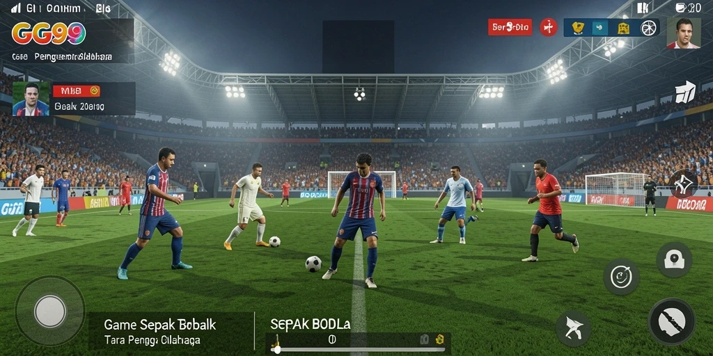 Antarmuka game Sepak Bola GG99 yang menarik dan interaktif.
