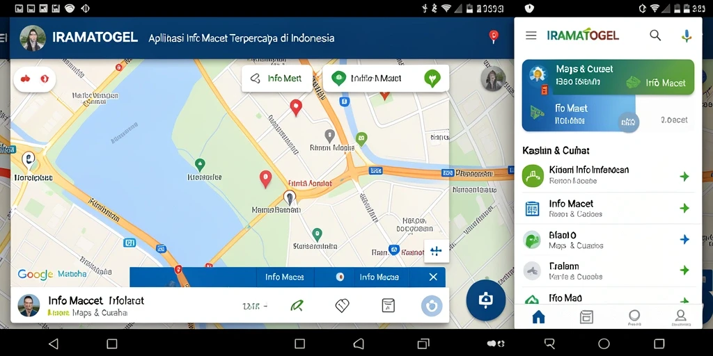 Antarmuka aplikasi IRAMATOGEL menunjukkan informasi lalu lintas langsung.
