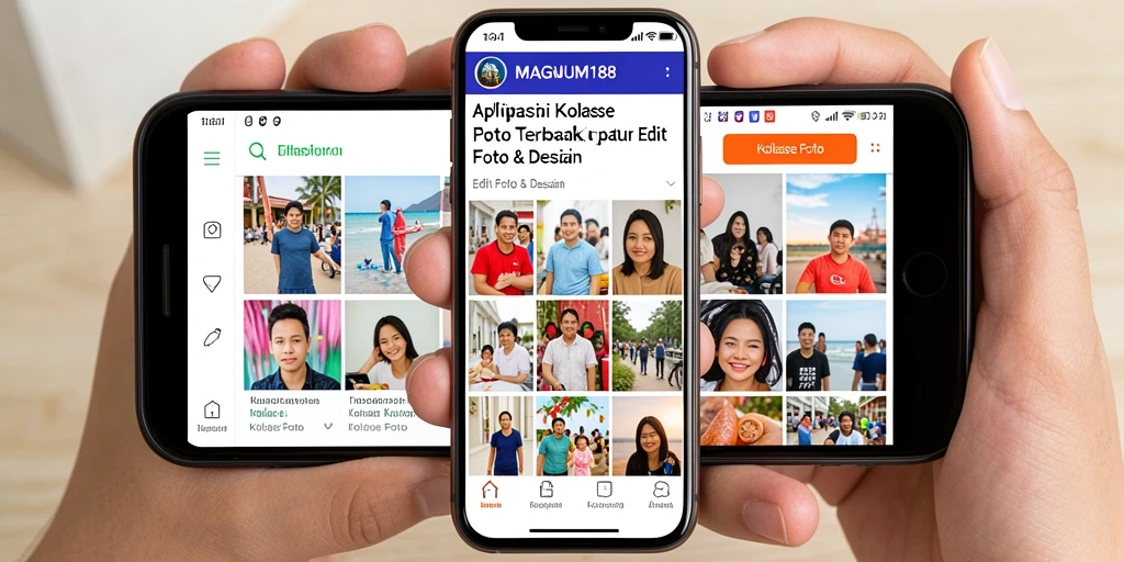 Antarmuka pengguna MAGNUM188 yang menarik dan fungsional untuk kolase foto.
