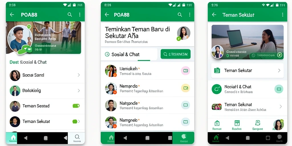 Tampilan antarmuka POA88 yang memudahkan pencarian teman.