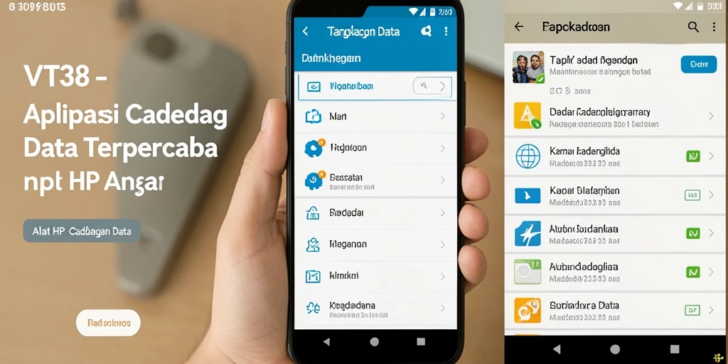 Tampilan antarmuka VT38 yang sederhana dan mudah digunakan untuk cadangan data.
