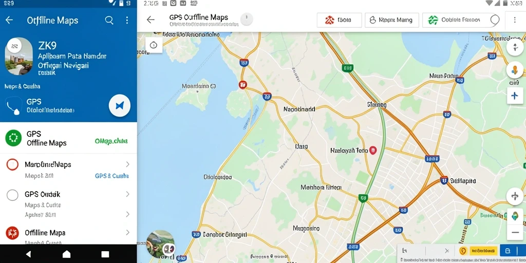 Antarmuka ZK9 yang intuitif untuk navigasi GPS Offline Maps.
